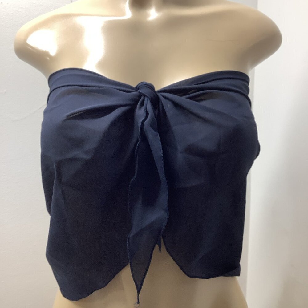 Zuliana Dark Blue Sheer Top/Short Sarong. New With Tags